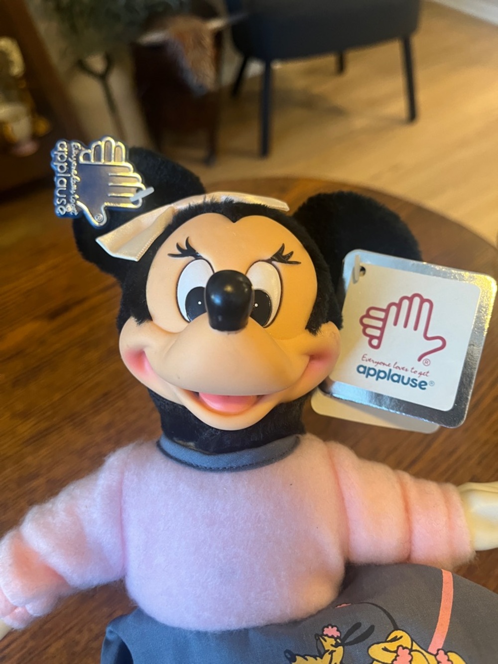Vintage Disney Minnie Mouse "Sock Hop" Plush Doll by Applause (NWT) - Picture 8 of 9